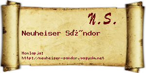 Neuheiser Sándor névjegykártya