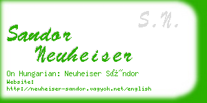 sandor neuheiser business card